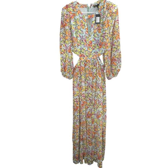 Maje Cutout Floral Georgette Midi Dress NWT Size 38 (M) & 40 (L) Designer - Picture 10 of 16